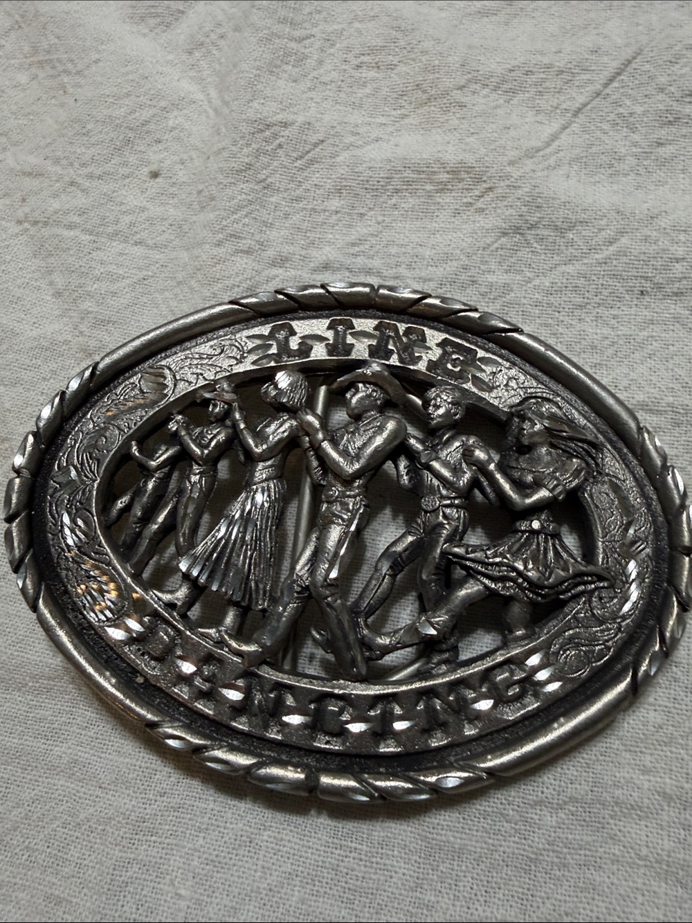 Unisex Silver-Tone pewter Western Belt Buckle -